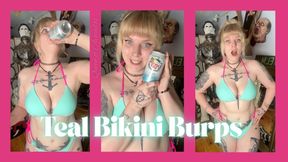 Teal Bikini Seltzer Chug and Epic Burps