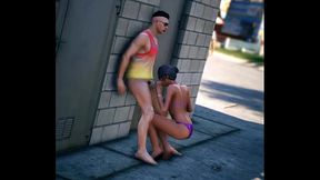 GTA 5 - Beach Bikini Babe gets Fucked in Public