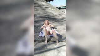 Ruby Masterbates under Bridge on Side of Interstate