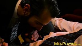 ”Businessman hunk gets his tight ass pounded hard by Boyfriend”