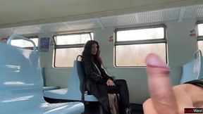 Stranger Assisted My Orgasm&#x1F4A6; on Public Train, Wandering with Come on Face - CUMWALK