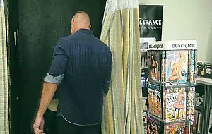 Curley shemale gets her wet ass barebacked by shop owner