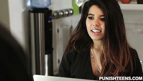 Lovely lascivious dark skin hottie fed with dick and boned from behind