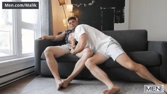Malik Delgaty Sneaks Into Bathroom With Girlfriend's Dad Paul Wagner for Bareback Anal