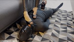 Feet on face n shoe on cock