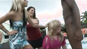 Amateur crossdresser takes bareback group blowjob and anal
