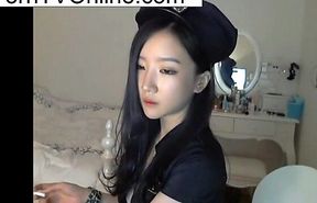 Korean Cutie Park Nima Fingers Herself in Police Costume - Part 2