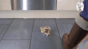 Pasta salad under Winter Boots