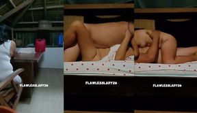 Step aunty and step nephew having sex while no people around them. They enjoy it