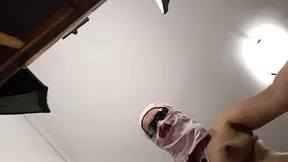 Amateur wife doing housework naked. Sexy and naughty wife trying on clothes that she cuts.