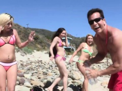 Horny teens flirting with the cute life guard