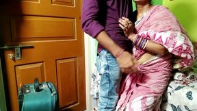 Young Wife Give Blowjob and Rough Sex to Husband Before He Leave Home