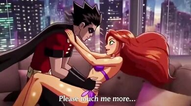Starfire Gets Her First Rough Anal Fuck from Robin Hentai Anime