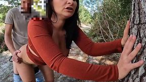 Went together out of town to make her pound on my dick in the forest