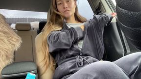 Real Orgasm. Masturbation in Car!