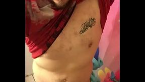 Time lapse sexy man undressing