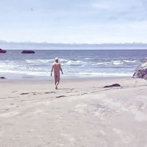 Taking a stroll at Bonny Doon nude beach in CA