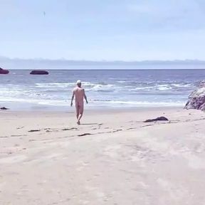 Taking a stroll at Bonny Doon nude beach in CA