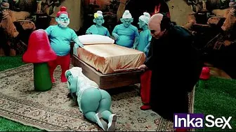 SMURFS PARODY - Big-assed dwarf Putifina receives anal from Garchamel.