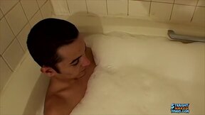 Horny Wiley Loves Wanking While Soaking In His Bathtub