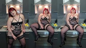 se faire plaisir en solo devant son homme, dans sa cuisine, sur son plan de ...