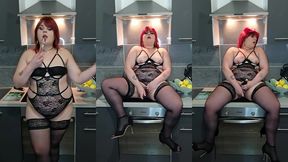 se faire plaisir en solo devant son homme, dans sa cuisine, sur son plan de ...