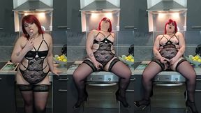 se faire plaisir en solo devant son homme, dans sa cuisine, sur son plan de ...