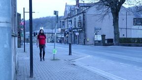 crossdressed outdoors on the street