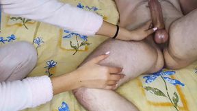 FEMDOM session with three fingers deep in slave's thick behind &mdash;  fisting &mdash;  prostate massage and cumming