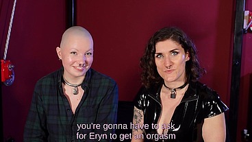 Given Away - Trix Edged While Eryn Squirts - with Subtitles