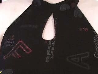 Brunette hair big beautiful woman likes monster boob tit screwing with a biggest rubber knob