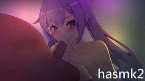 Keqing Gives Intense Oral Pleasure in Anime Blowjob Scene With Oral Creampie Finish