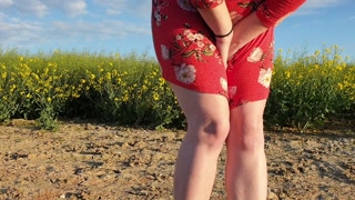 Alice - Custom Vid Request,  squatting to pee outside 3 times ;)