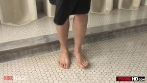 Amber Rayne Has Piss, 2 Golden Showers and Sucking 2 Cocks
