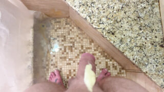 POV shower masturbation with amateur American hunks unloading huge loads from their thick cocks