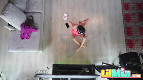 Lil Mia ceiling view masturbation