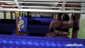 Train ride with horny blonde