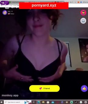 Public webcam model flashes her goodies