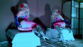 Pink Fishnet & Silver Boots