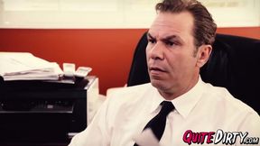 Jessa Rhodes's natural tits bounce as she takes a hard pounding from a hung dude in the office