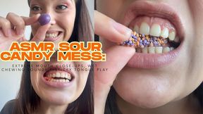 ASMR SOUR CANDY MESS: EXTREME MOUTH CLOSE-UPS, WET CHEWING SOUNDS & STICKY TONGUE PLAY