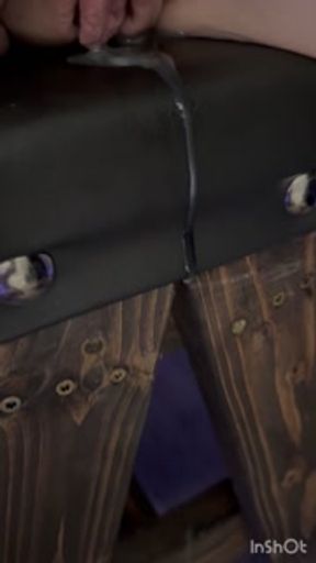 Tied down getting my ass destroyed and taking the biggest load of my life.