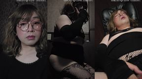 個室ビデオ試写室に初めていってハッ〇ン。アナルバイブでよがりながら手コキで射精して終了