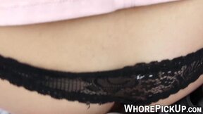 Street beauty screwed and fed with cum by big dicked client