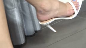 CATITA DANGLING HER DELICIOUS AND NICE WITHI HIGH HEELED SANDALS