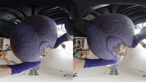 3DVR180 YIDE's buttocks being flattened as a form of humiliation