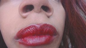 Nose and Red Lipstick
