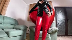 giant heart balloon pvc fetish. balloon pop, deepthroat and cum play