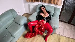 giant heart balloon pvc fetish. balloon pop, deepthroat and cum play