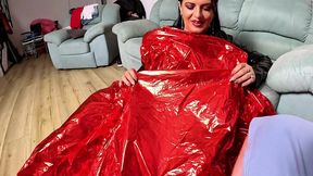 giant heart balloon pvc fetish. balloon pop, deepthroat and cum play